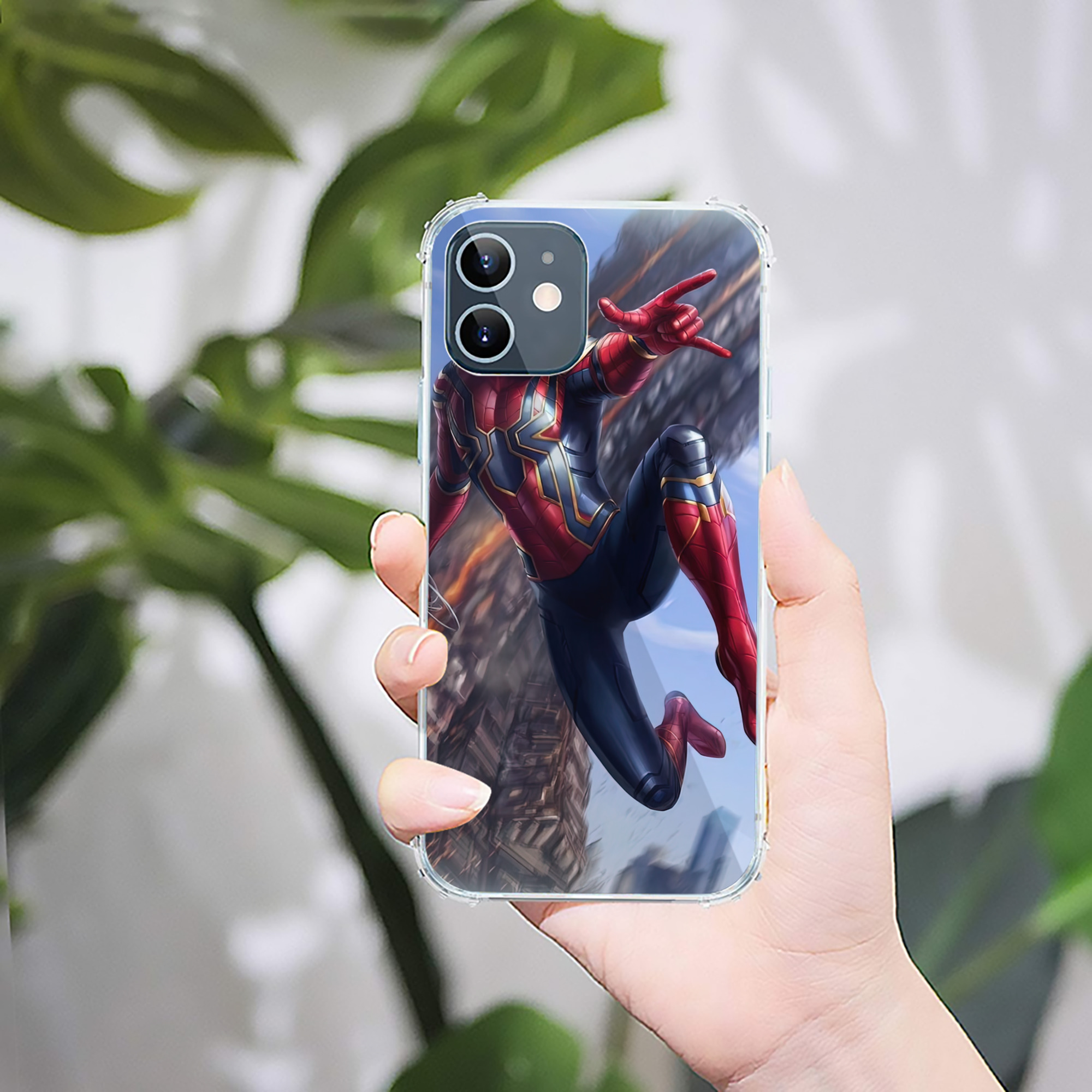 （画像用） Spider Man スパイダーマン 【iPhone 12シリーズ対応】透明スマホケース（クリアソフトケース）